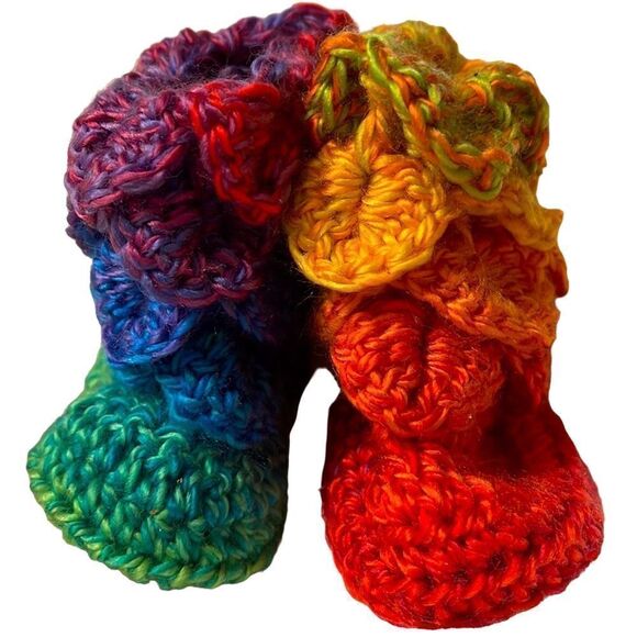 Mermaid dragon scale baby booties size 1 NEW shoes photos shoot boots handmade - Picture 1 of 12